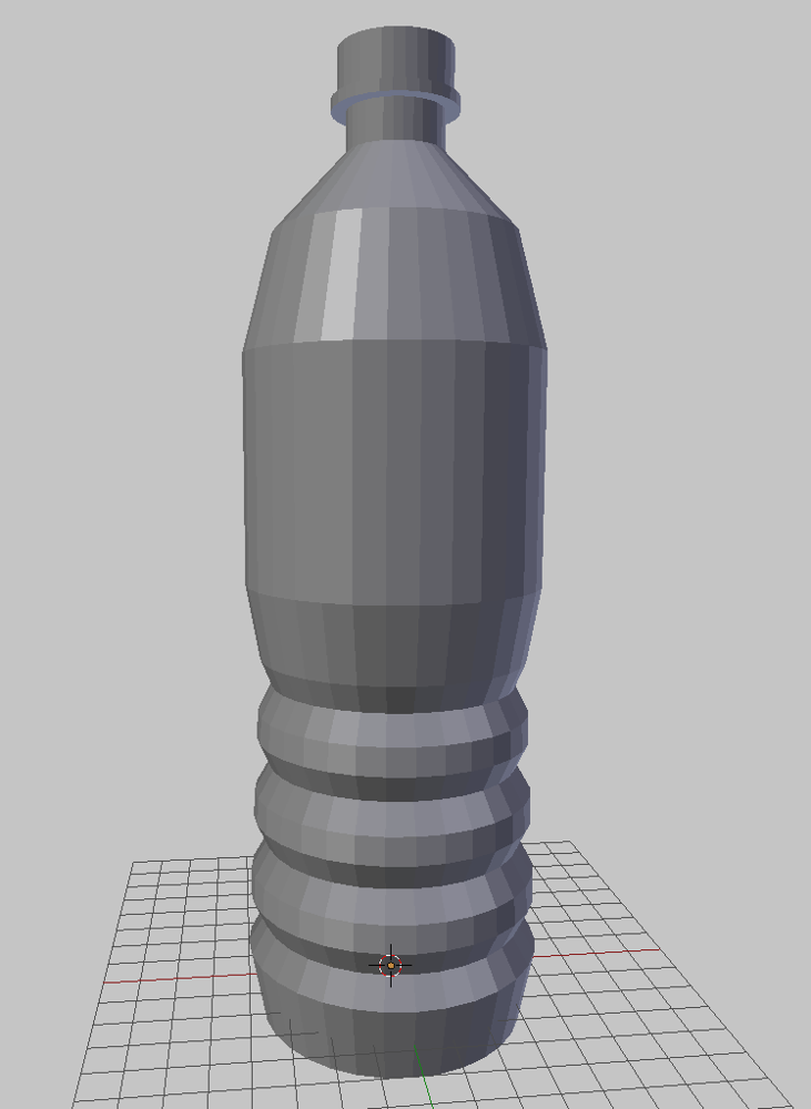 3D-modellierte Flasche mit Rillen aus Boxmodeling
