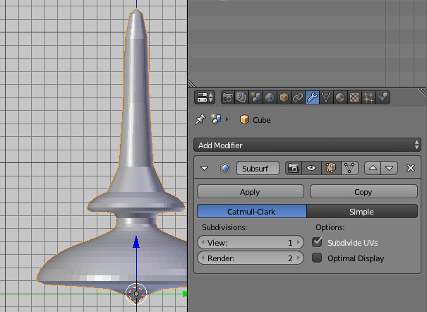 3D-modellierter Kreisel als Rotationskörper