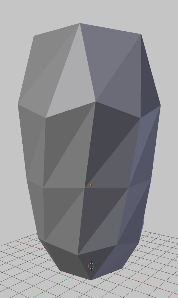 3D-modellierte Low-Poly-Vase mit facettierter Oberfläche