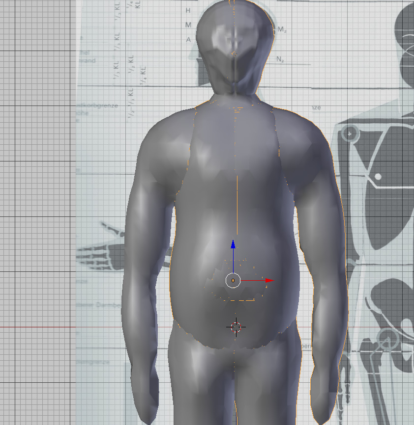 3D-modellierter menschlicher Körper mit Meta-Objekten