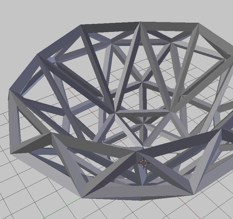 3D-modellierte Wireframe-Schale aus Drahtgitter
