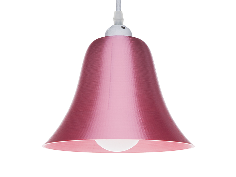 3D-gedruckte Lampen LampBell Rot Silk