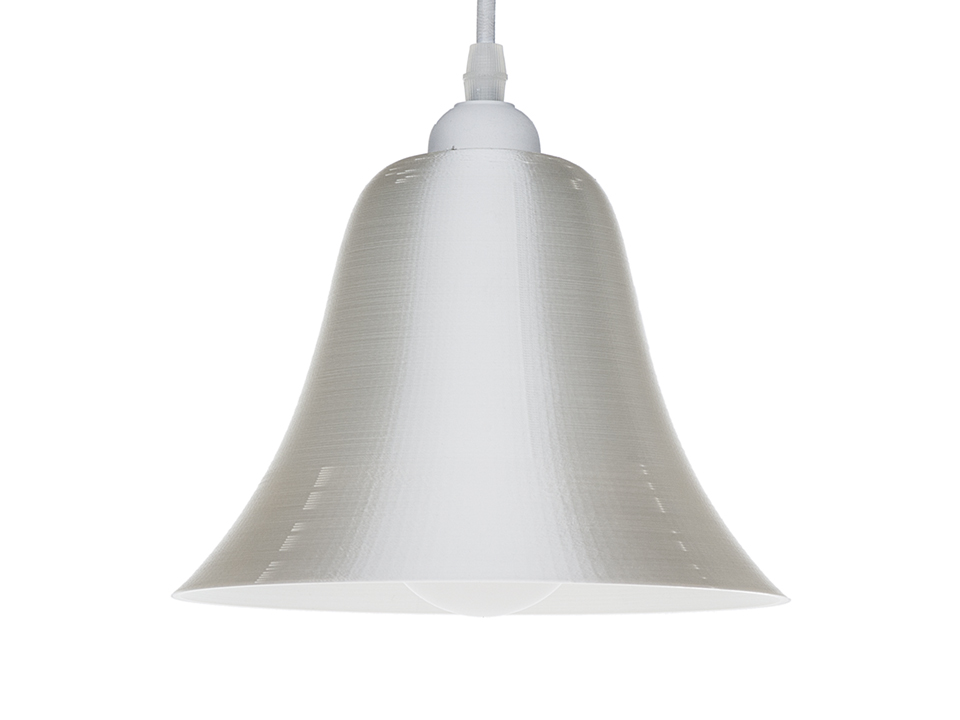 3D-gedruckte Lampen LampBell Weiss Silk