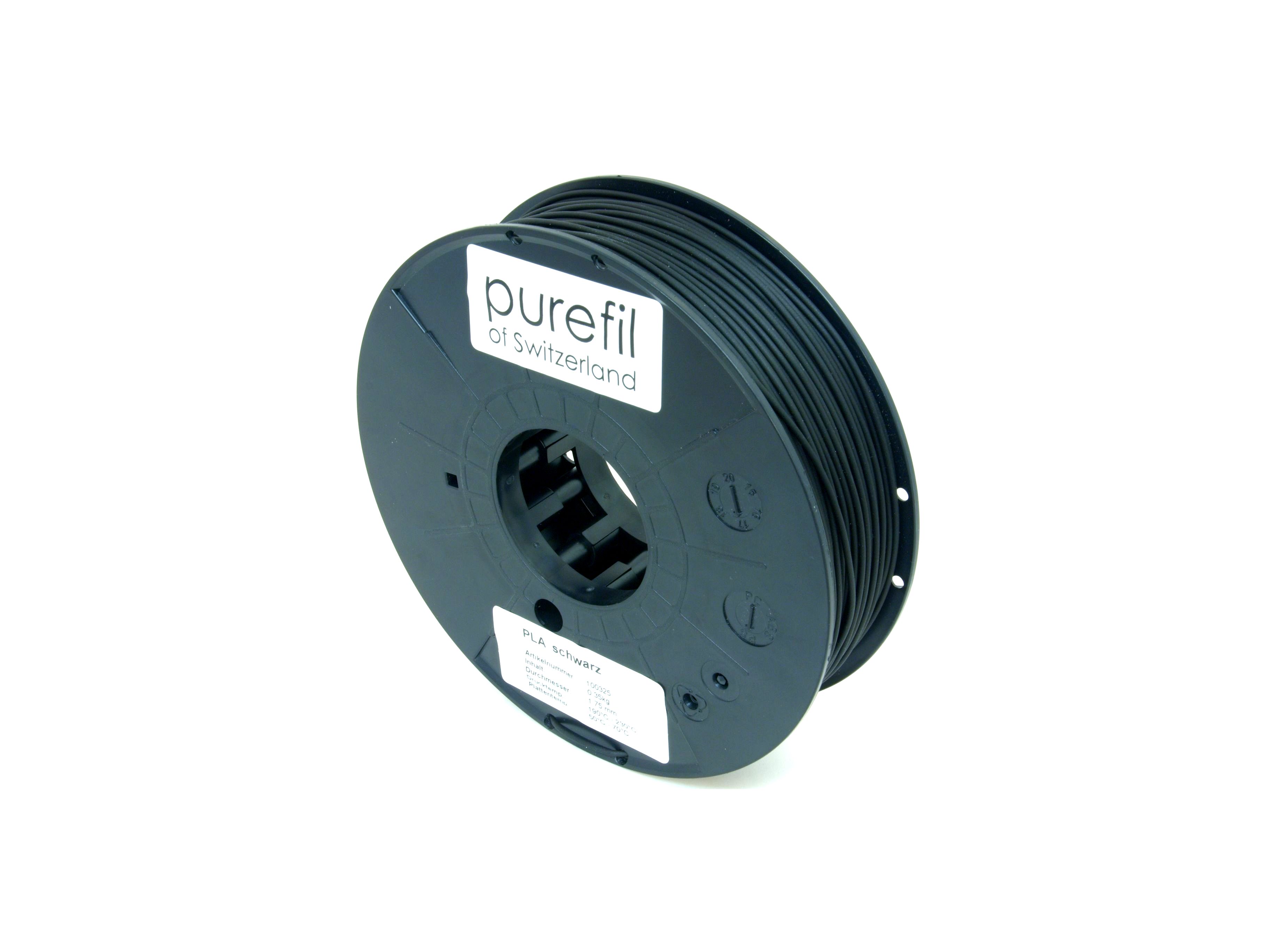 PLA Filament Purefil PLA Schwarz 0.35Kg 1.75mm