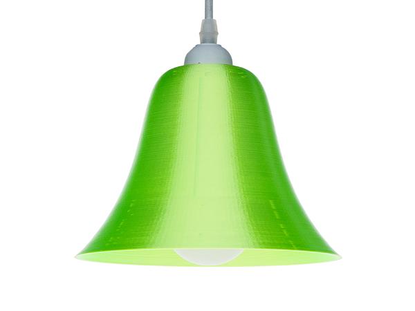 3D-gedruckte Lampen LampBell Grün Silk