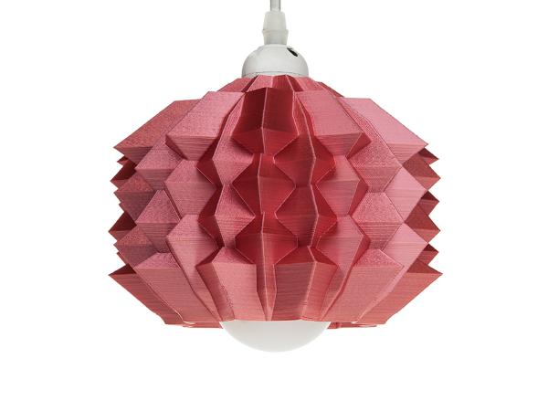 3D-gedruckte Lampen Neo Origami Light Rot Silk